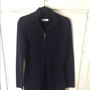 Calvin Klein Sz m navy zip front sweater dress
